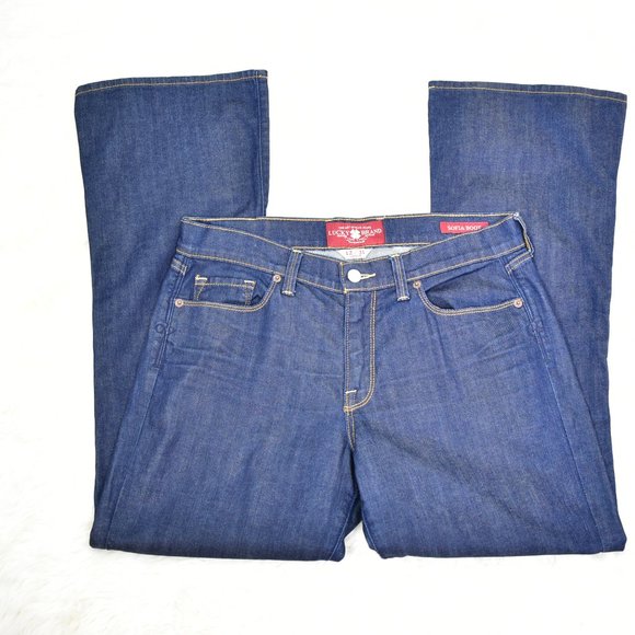 Lucky Brand Sofia Bootcut Mid Rise Ankle Jeans Blue Stretch Denim Size 12/31 - Picture 2 of 10